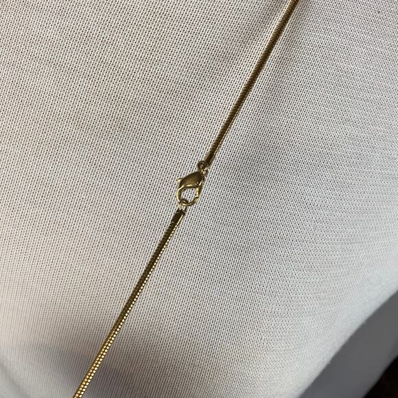 Vintage Estate piece signed ESSEX modernist brushed gold tone pendant necklace - Picture 8 of 8